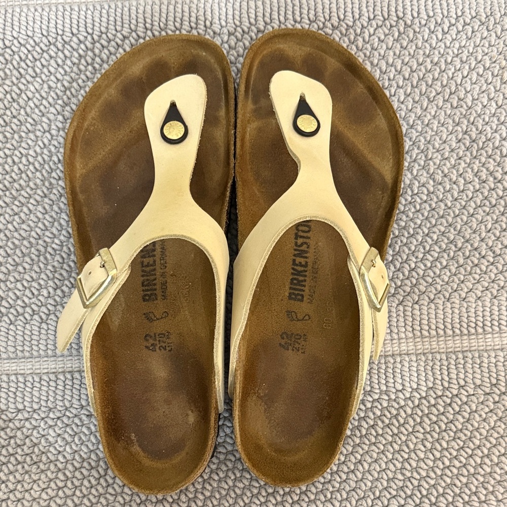 Birkenstock Women’s Gizeh Cream Thong Sandals Sz 42 US-11 very nice - Picture 6 of 11